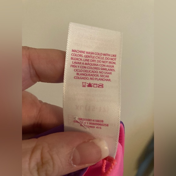 NWT XL Junior’s bikini swim bottom 15/17 reversible pink purple No Boundaries - Picture 11 of 11